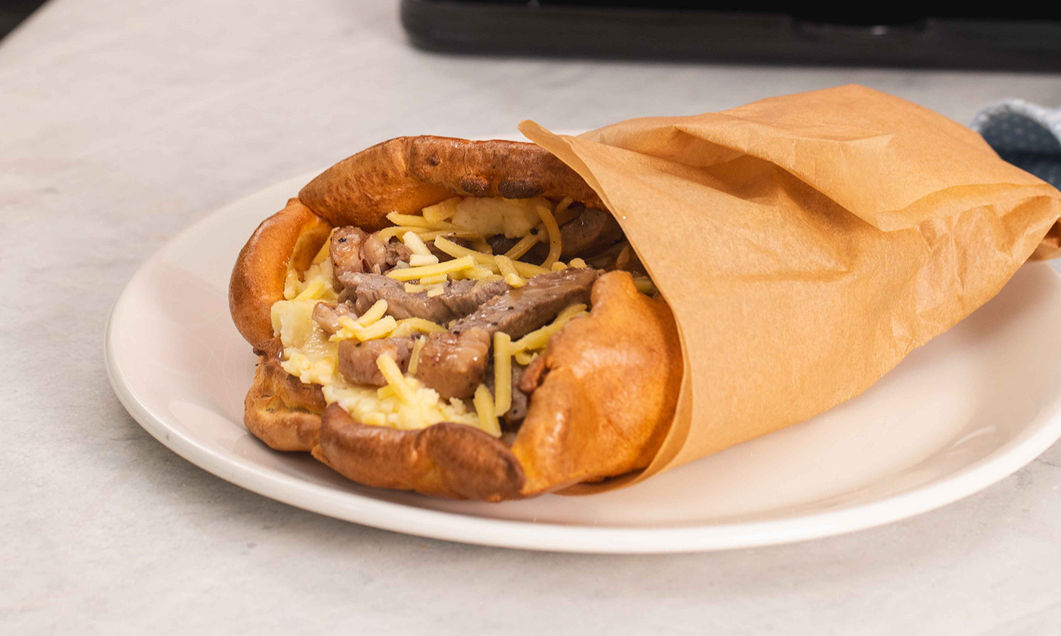 Cheesy Potato Steak & Gravy Wrap Foreman Grills