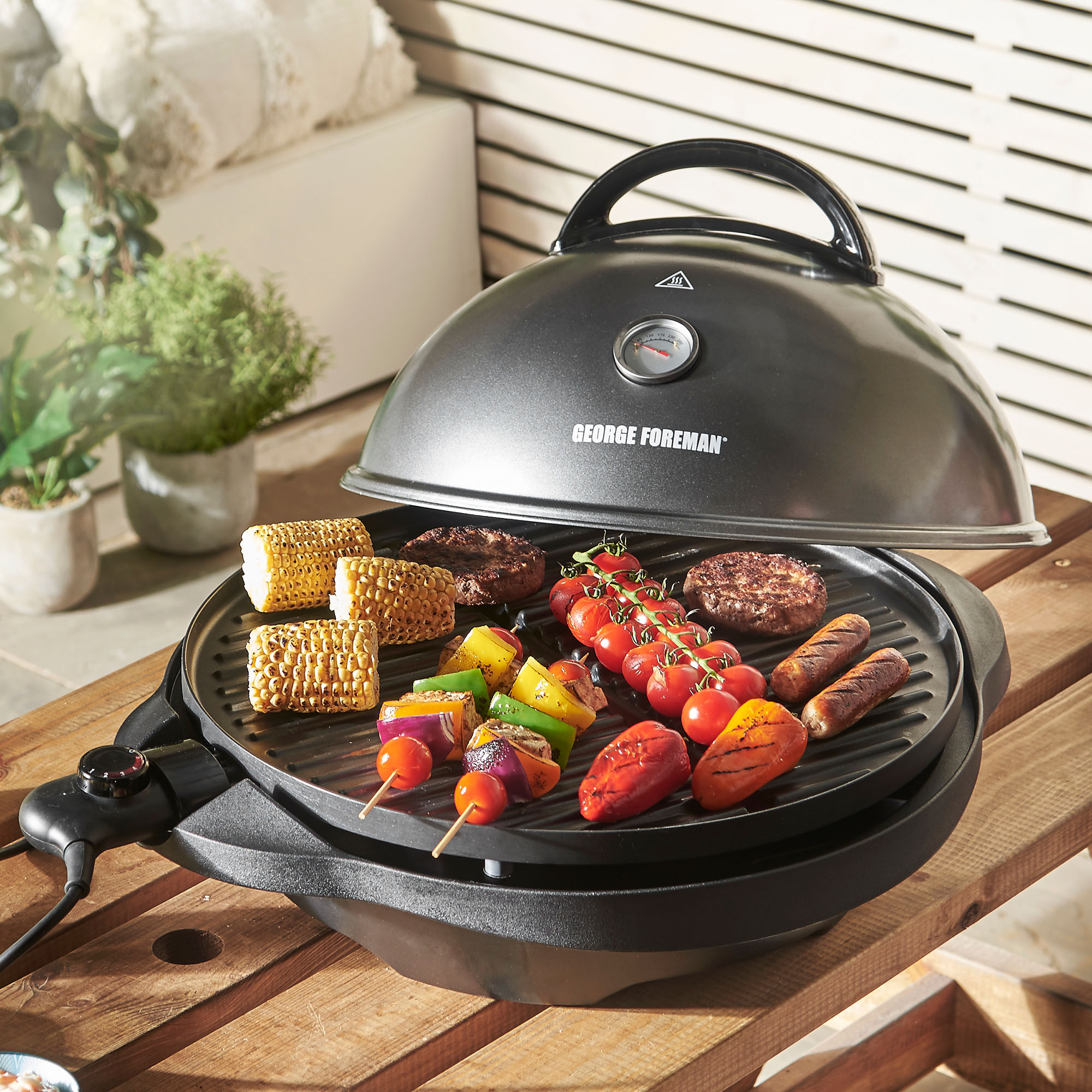 George Foreman 360 Grill w/ 2 Removable Grill Plates, Bake Pan