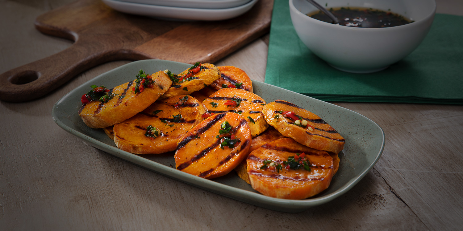 Chilli grilled sweet potato