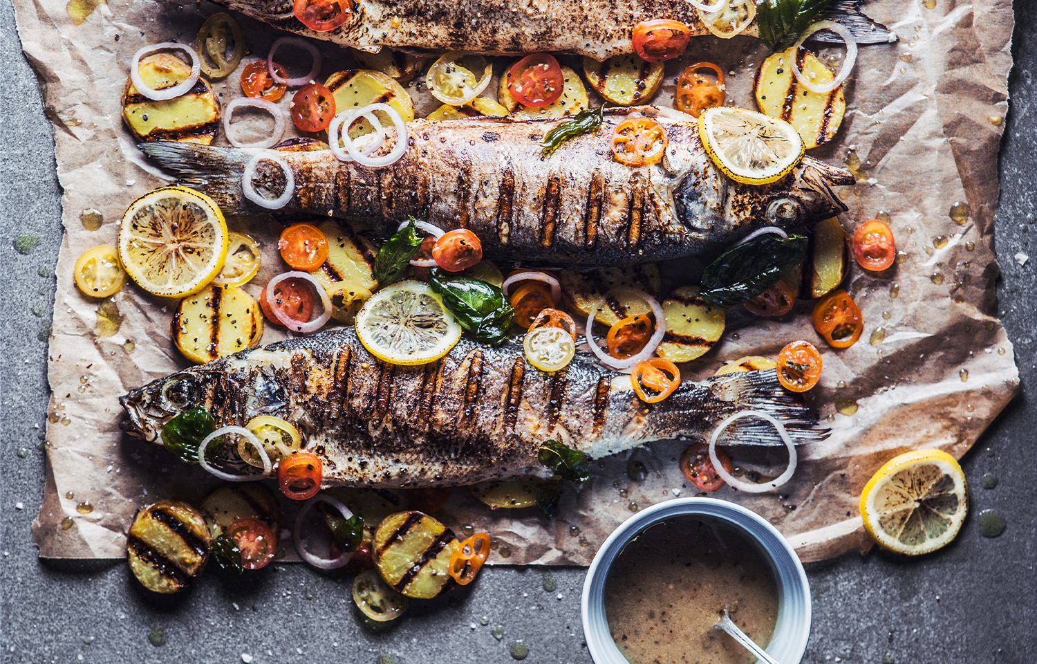 Grilled Sea Bream with Rosemary Potatoes George Foreman Grills